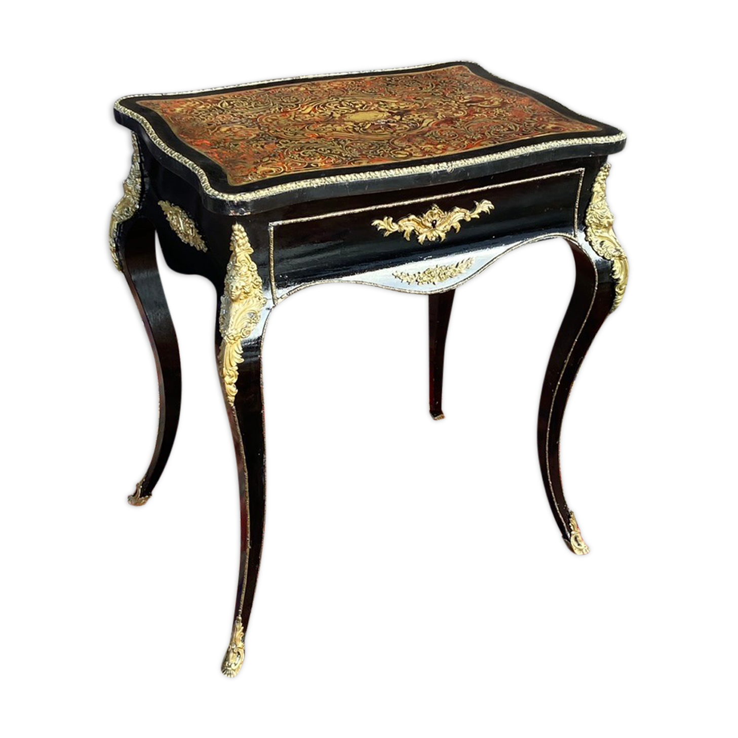 Little Writing Table En Marquetry Boulle From Napoleon III era