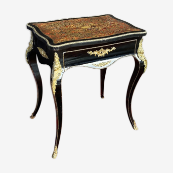 Table à écrire en marqueterie boulle d’époque Napoléon III