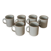 Six ceramic mugs