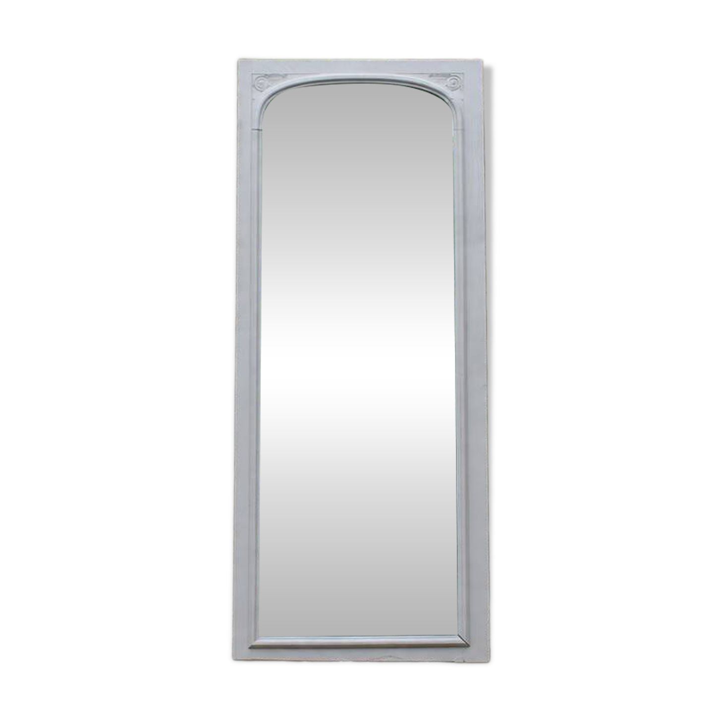 Large antique Art Deco bevelled mirror from 1929 – Greige tabletop mirror