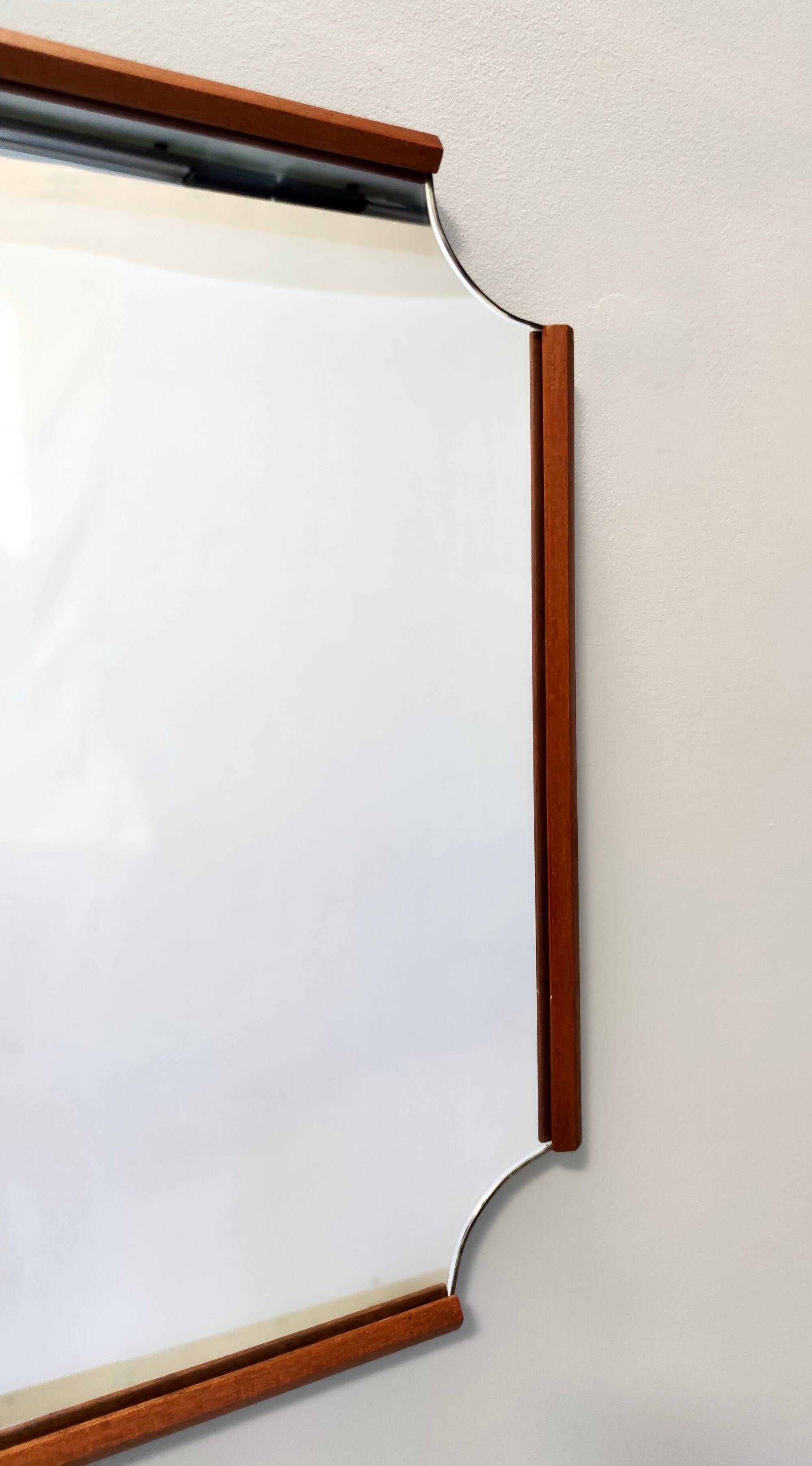 Entryway Set of Wall Mirror, Walnut Console and Bench by Brugnoli, Italy