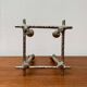 Brutalist sculptural cast aluminium candlestick Danish