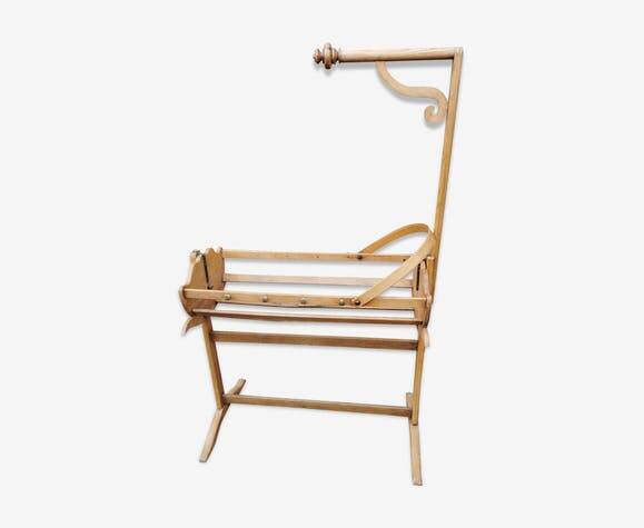 Old cradle with solid oak canopy