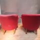 Paire de  fauteuil crapaud rouge