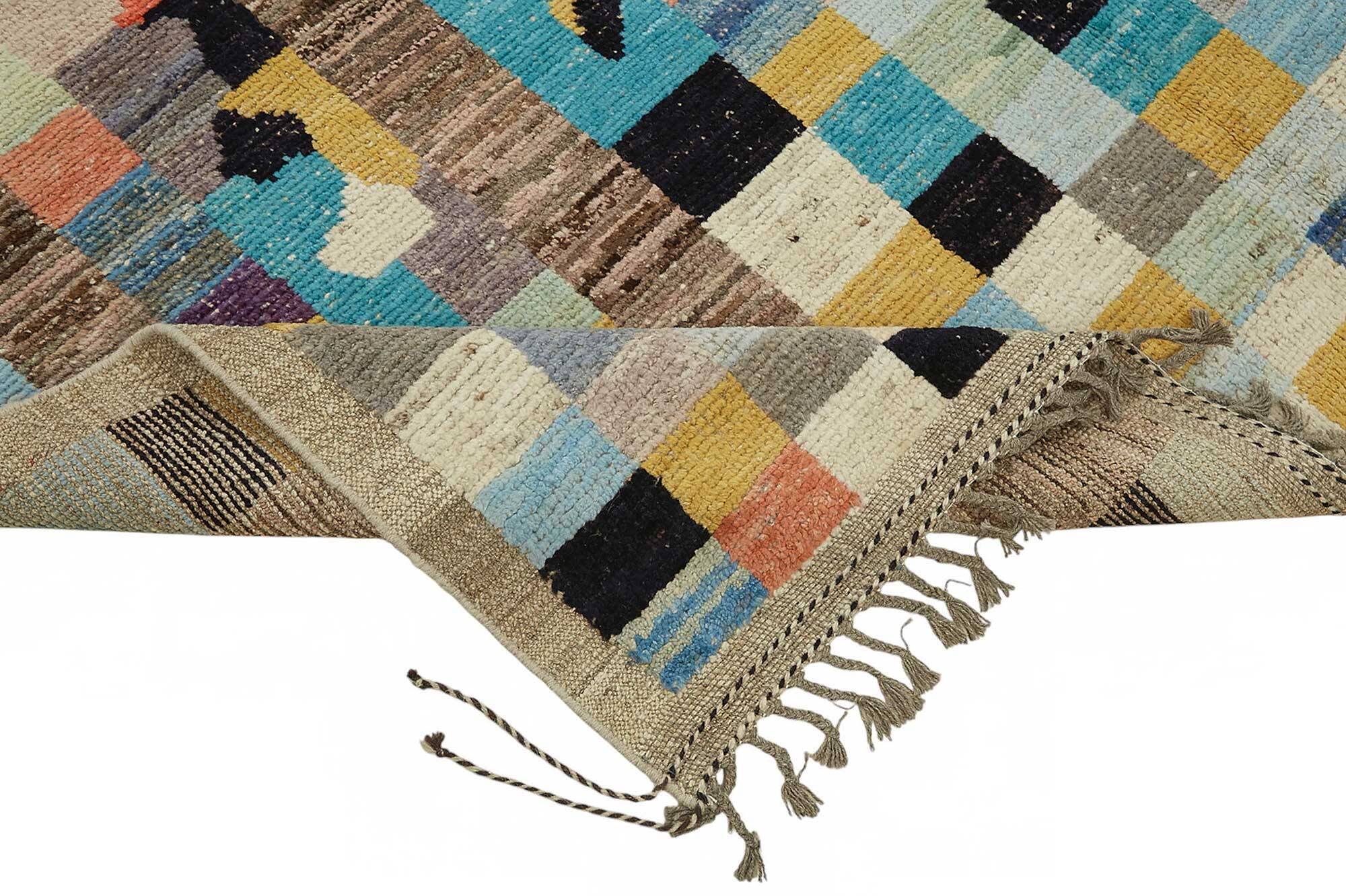 Handwoven Tribal One of a Kind 201 cm x 297 cm Multicolor Wool Carpet