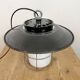 Industrial Grey Enamel Cage Pendant Lamp, 1960s