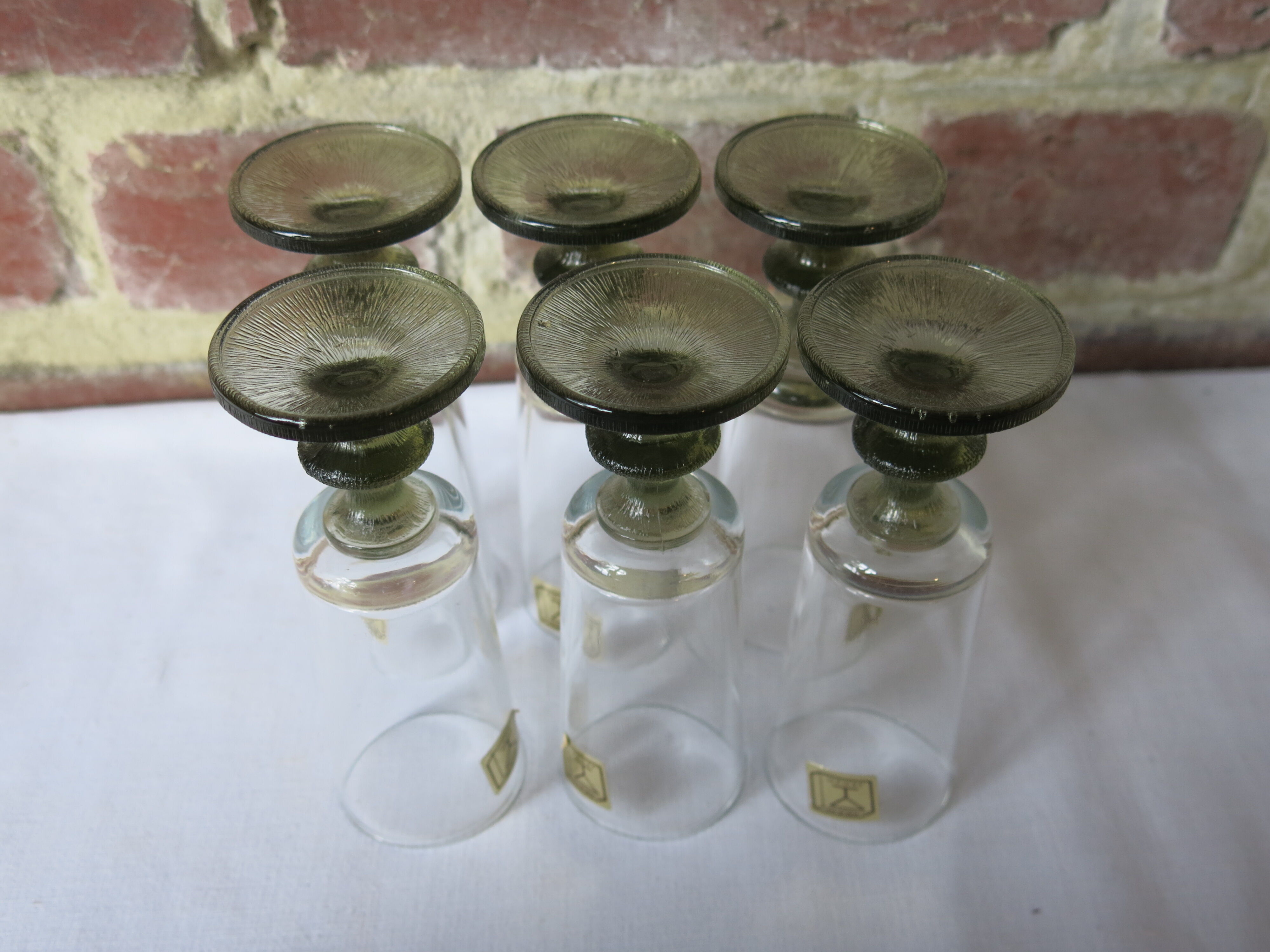6 flûtes Vemam made in Italy pied vert