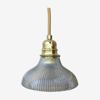 Striated glass lamp