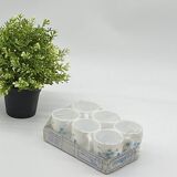 Service of 6 coffee cups, arcopal france, forget-me-nots, veronica,