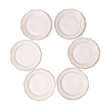 Set of 6 LIMOGES porcelain flat plates