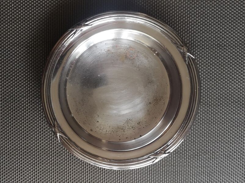 Pair of silver metal bottle underwear punched Art Deco - 1930s