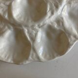 Plat en faïence de Gien blanche 1970