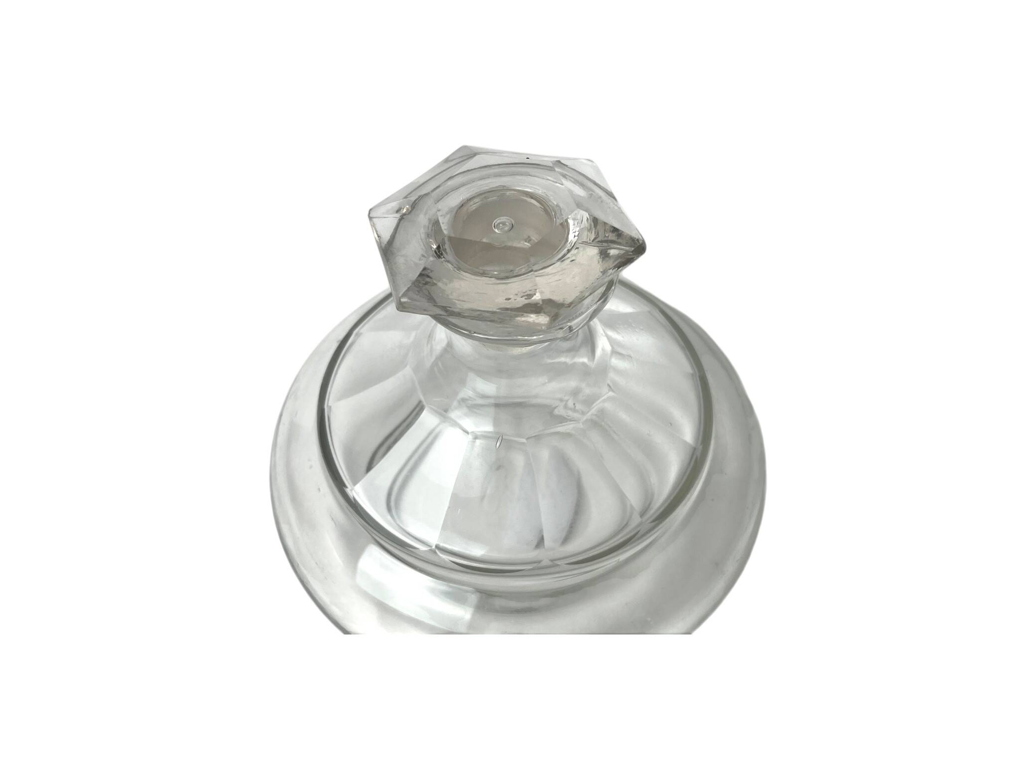 Faceted glass carafe with stopper from Italy circa 1950.