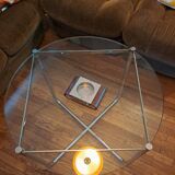 Van Der Rohe Italy Bauhaus' MR coffee table, occasional glass/chromed steel