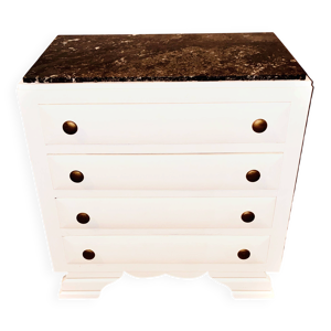 Commode 4 tiroirs plateau - marbre noir