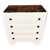 Chest of drawers with 4 drawers, black marble top - Classic chic style