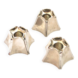 Set of 3 DESIGN BMF modular candle holders in silver metal 1970