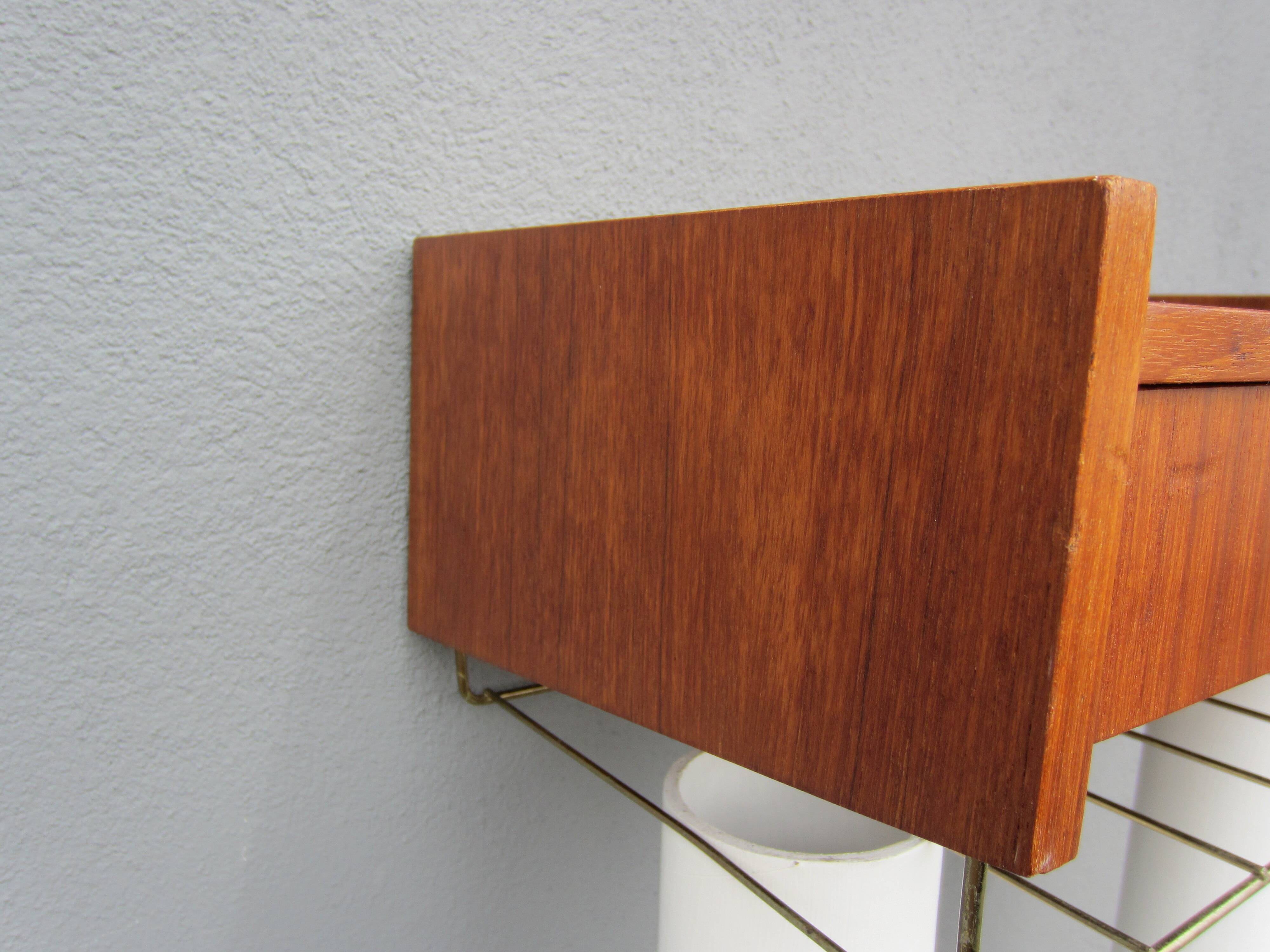 Scandinavian wall shelf with drawer