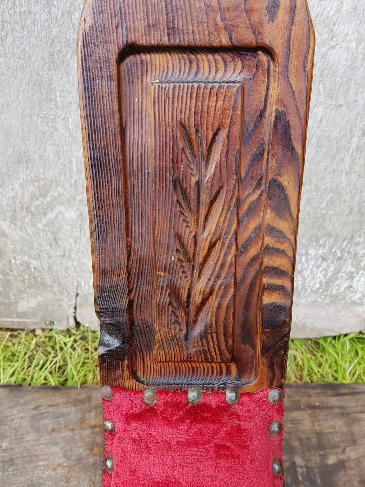 Brutalist chair feet tripodes carved wood