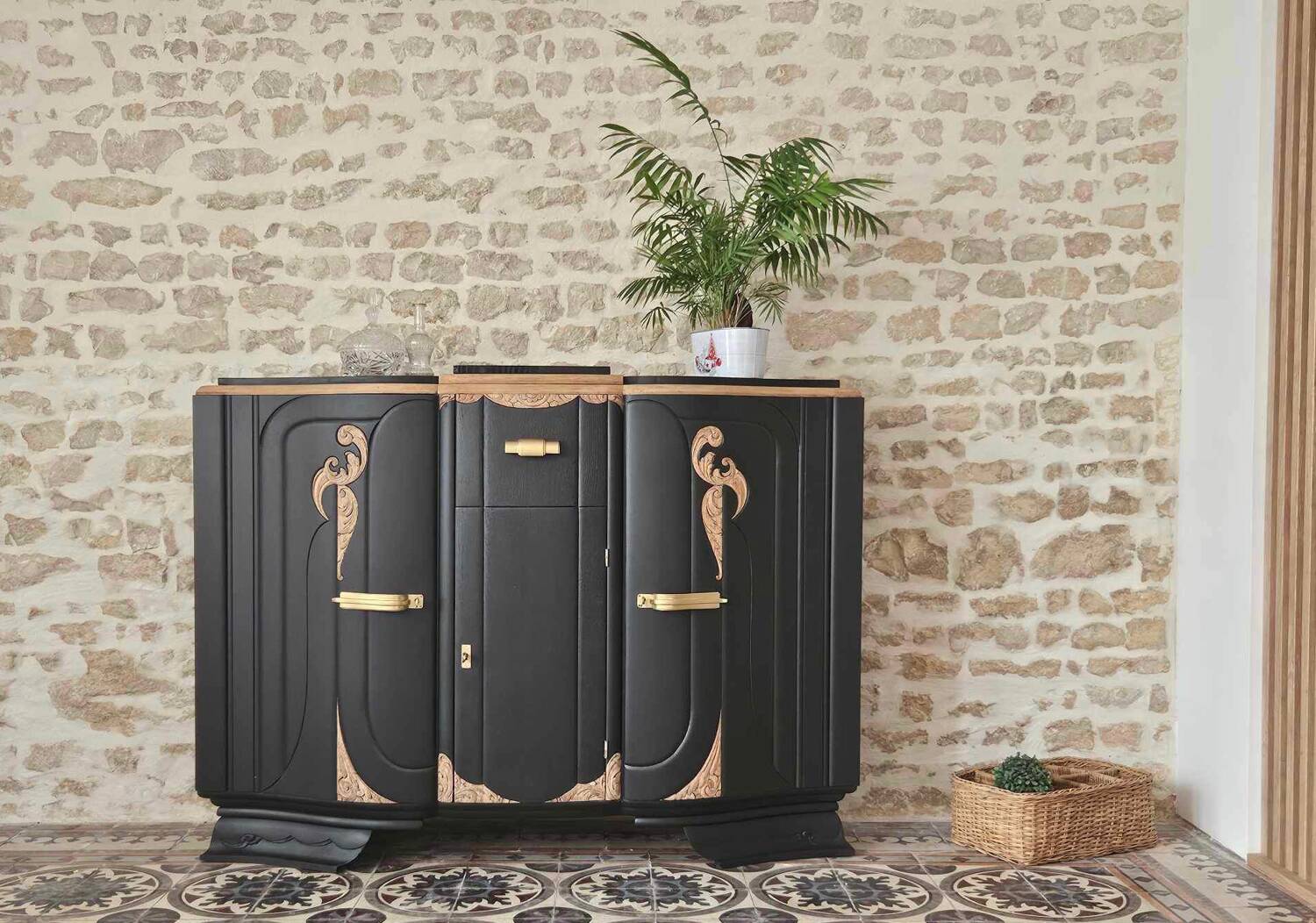 Black art deco sideboard