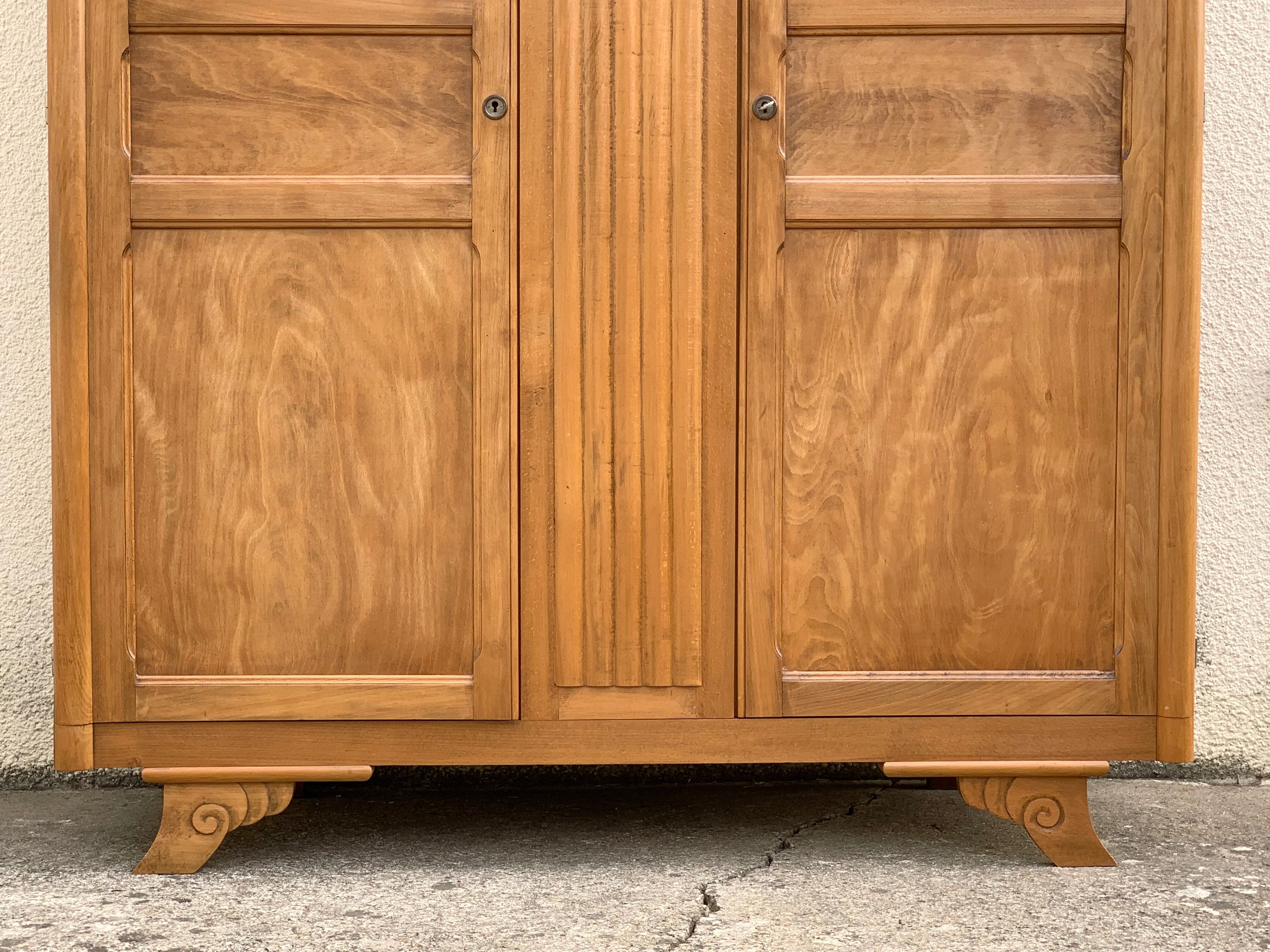Parisian wardrobe art deco 1930 removable wardrobe beech solid