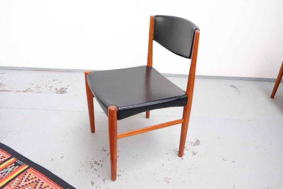 Mid Century Teak Jalk Glostrup Chairs 1960s Retro Vintage (6 pcs)