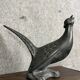 Black lacquered ceramic from the Art Deco period: bird signed Jean