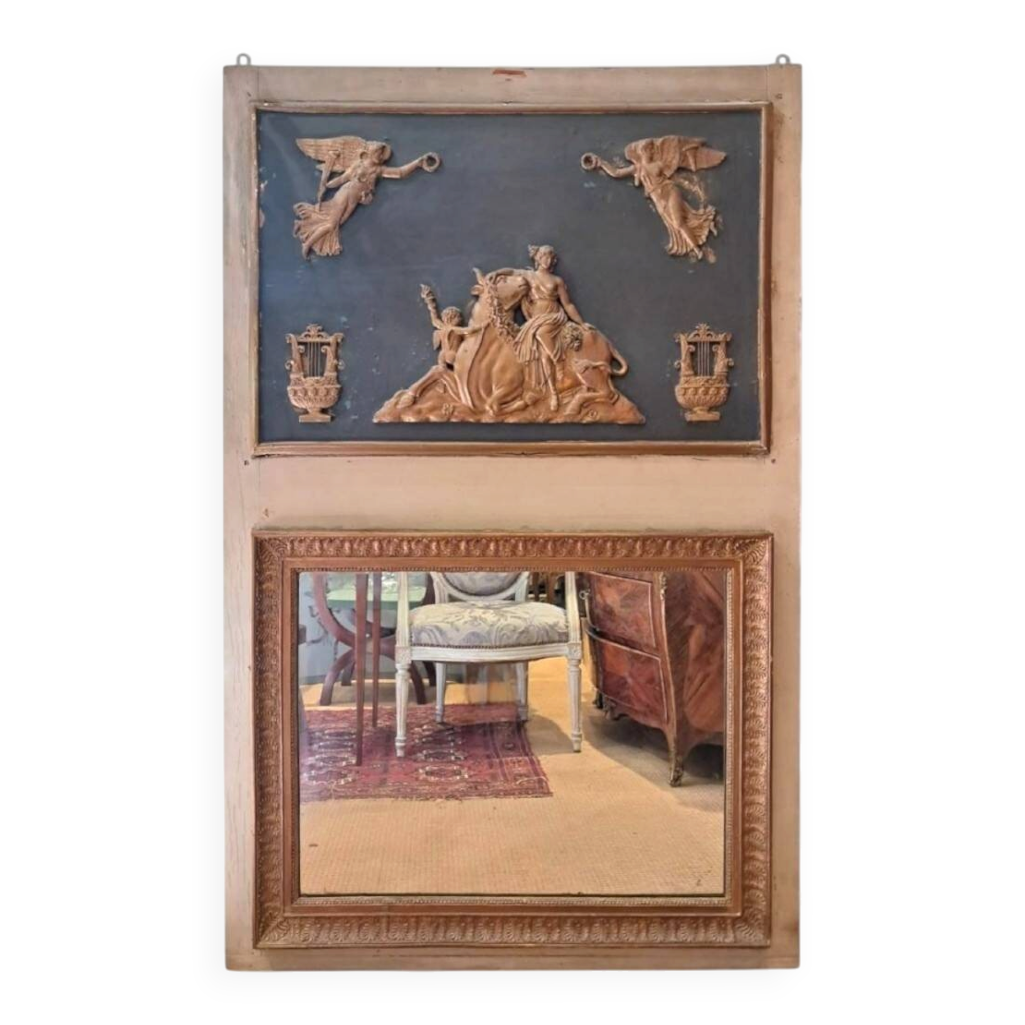 Trumeau mirror, late 19th to early 20th century.