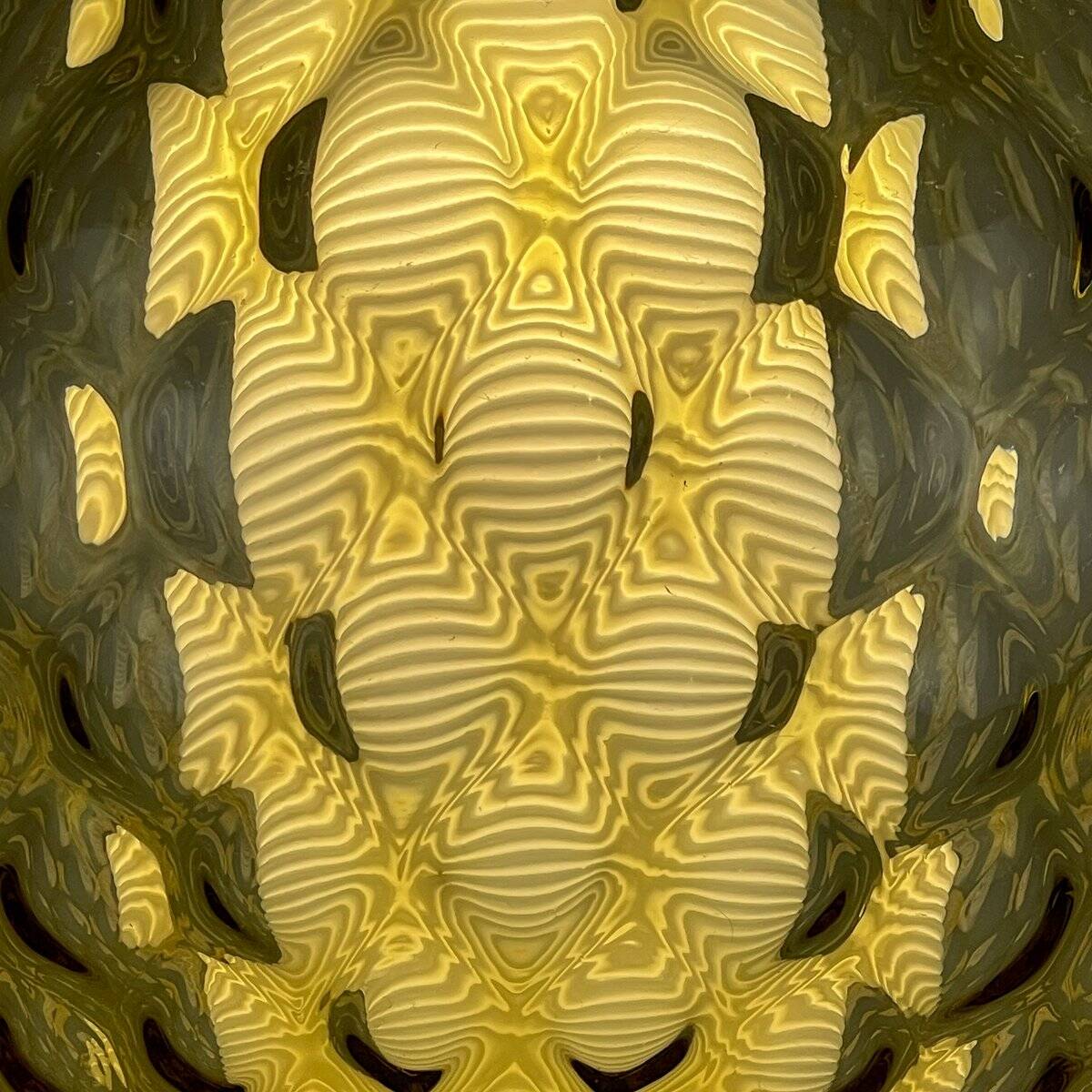 Vintage yellow Murano sphere pendant lamp, Italy, 1970s.