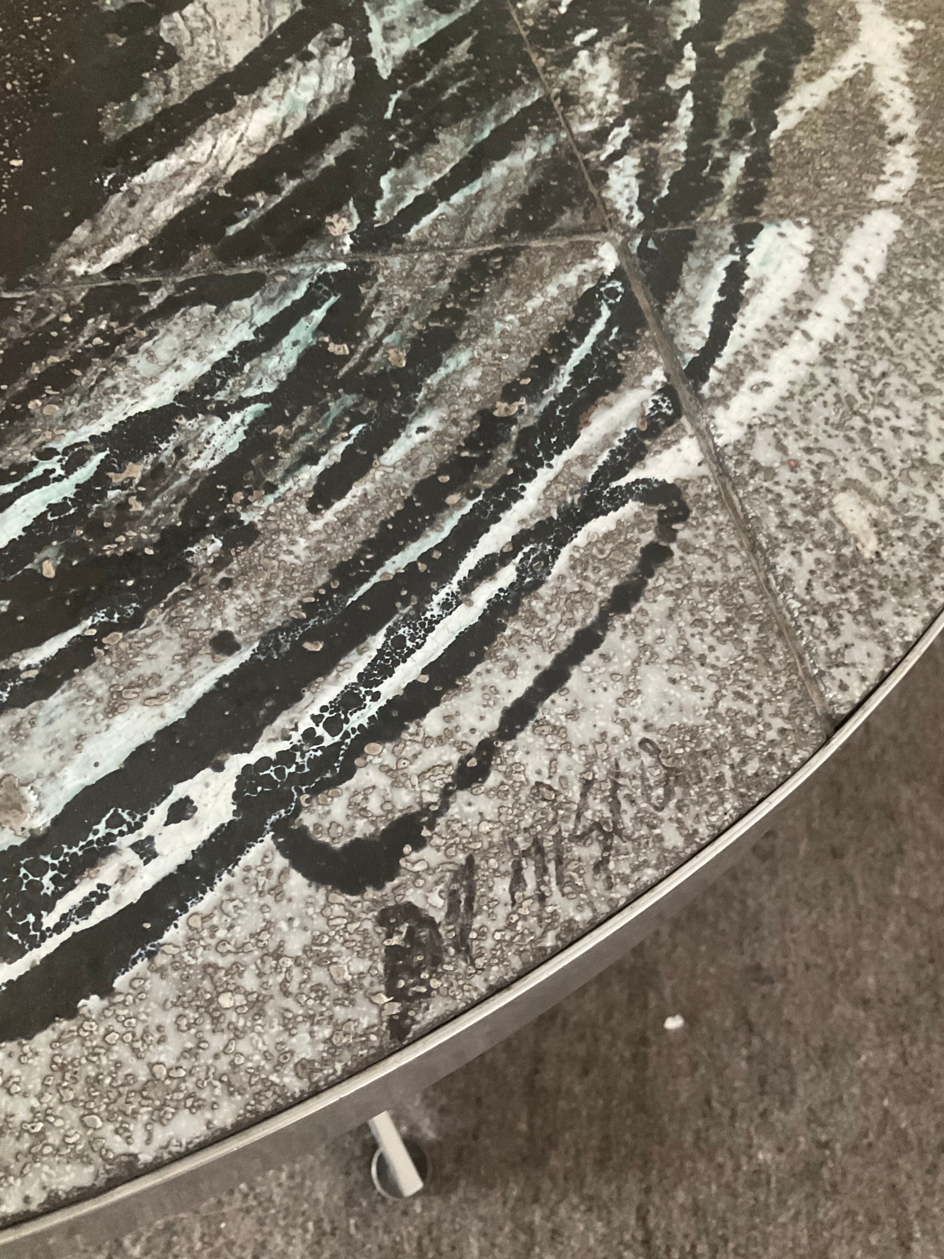 De Nisco coffee table from the 60s and 70s ceramic signed