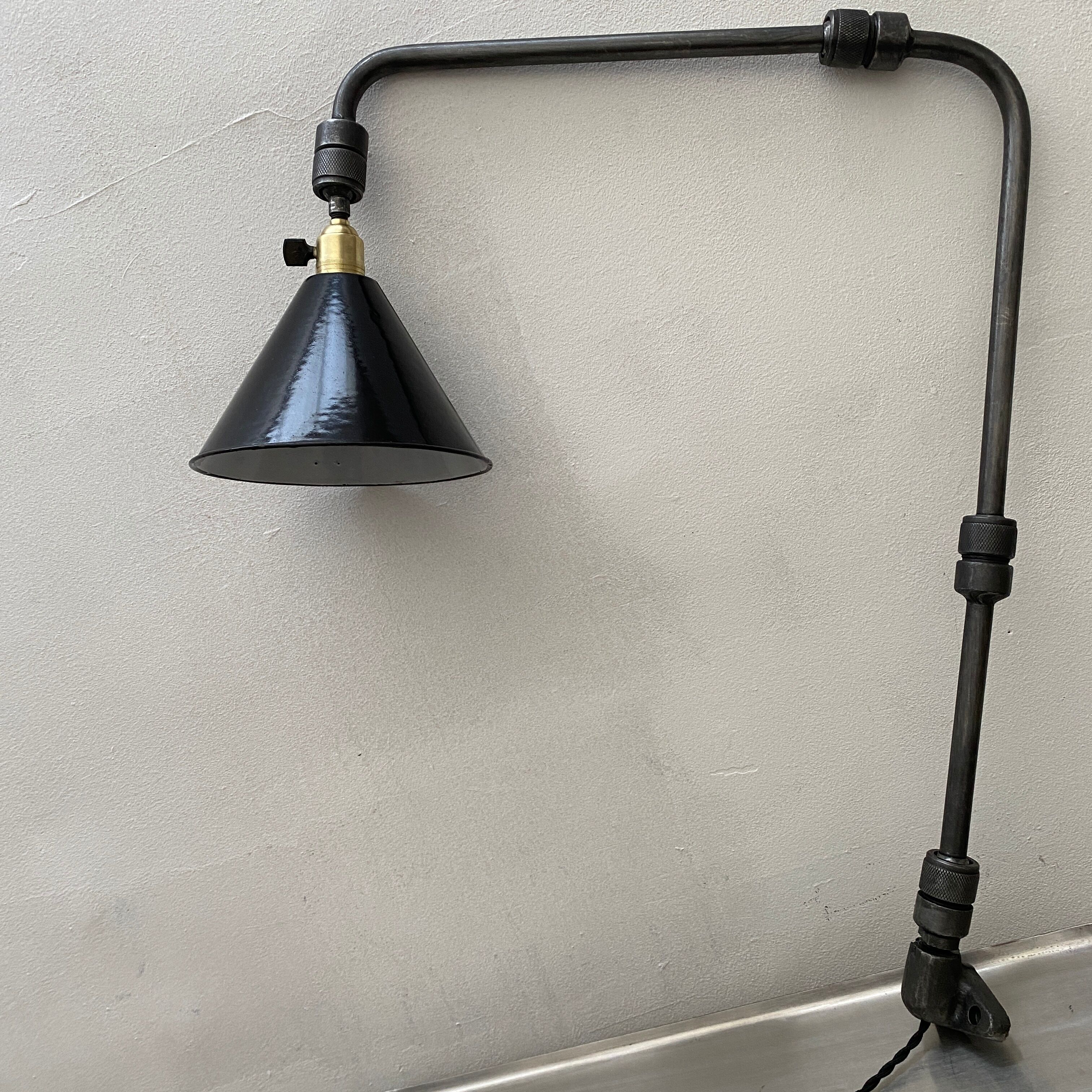 3-arm industrial wall light