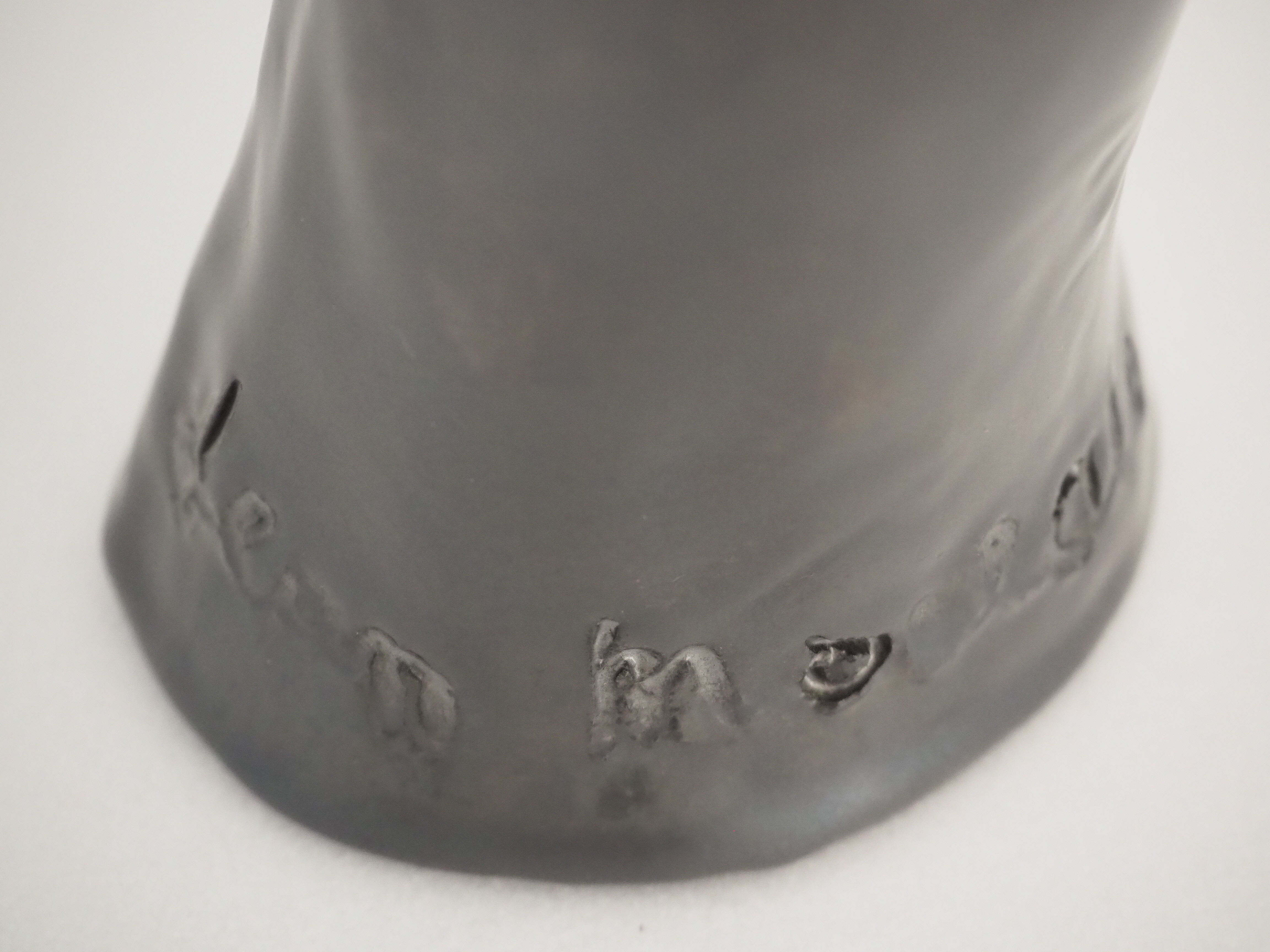 Hand-sculptured candlestick signed Jean Marais - Vallauris - Cocteau