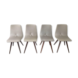 Set of 4 chairs white and gray years 1950