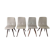 Ensemble de 4 chaises blanche et grise  années 1950