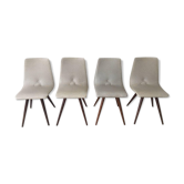 Set of 4 chairs white and gray years 1950