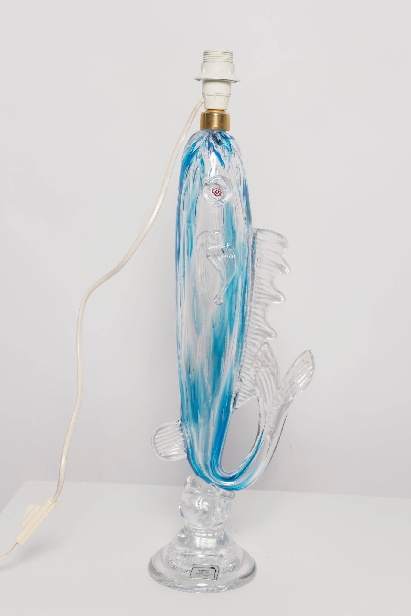 Mid-Century Fish Table Lamp in Glass, France, 1960s