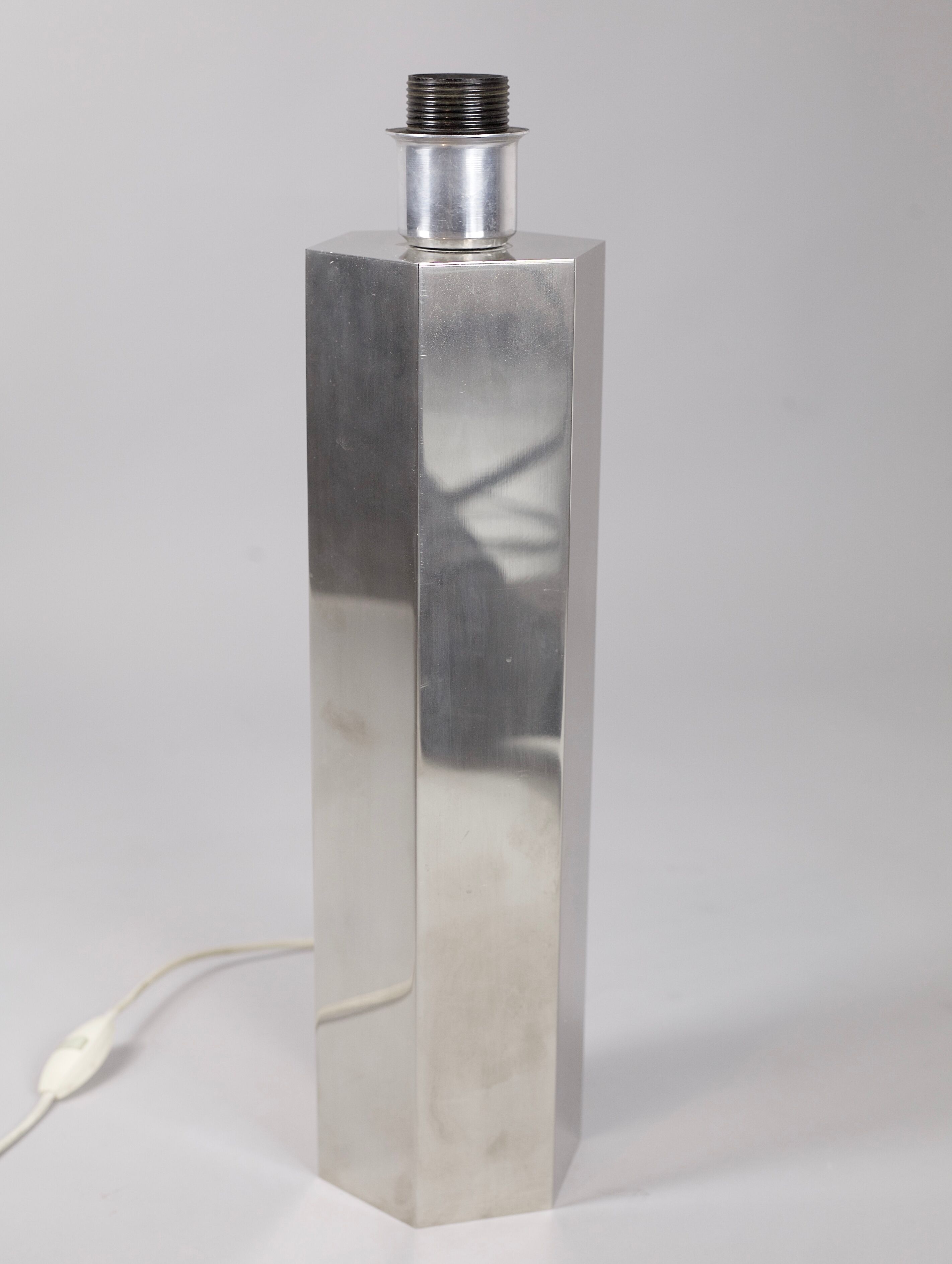 Hexagonal lamp in chromed steel France circa 1970