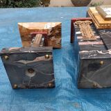 Marble and bronze pendulum with two cassolettes