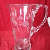 Art deco engraved glass pitcher