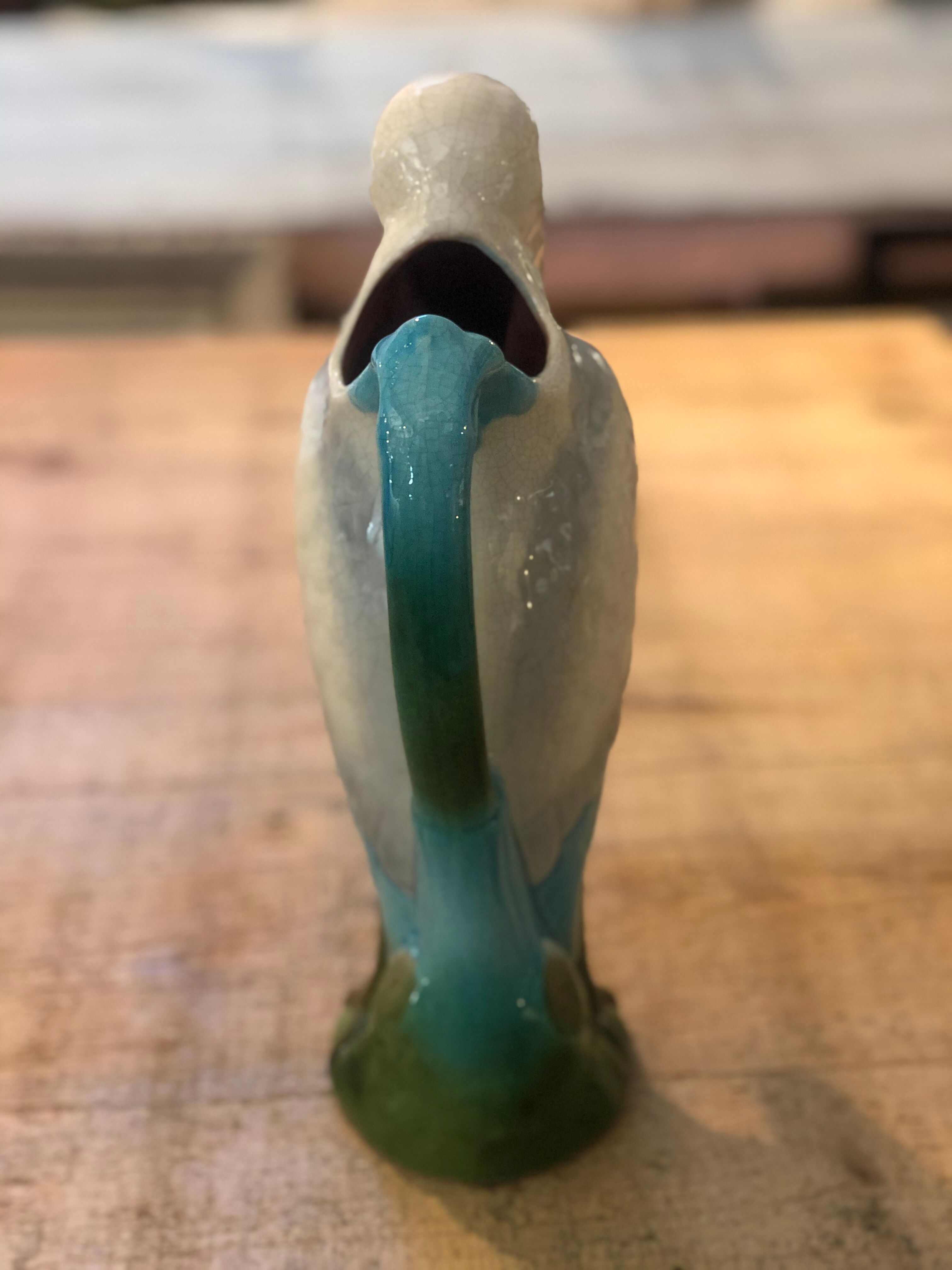 Ceramic pelican pitcher / carafe