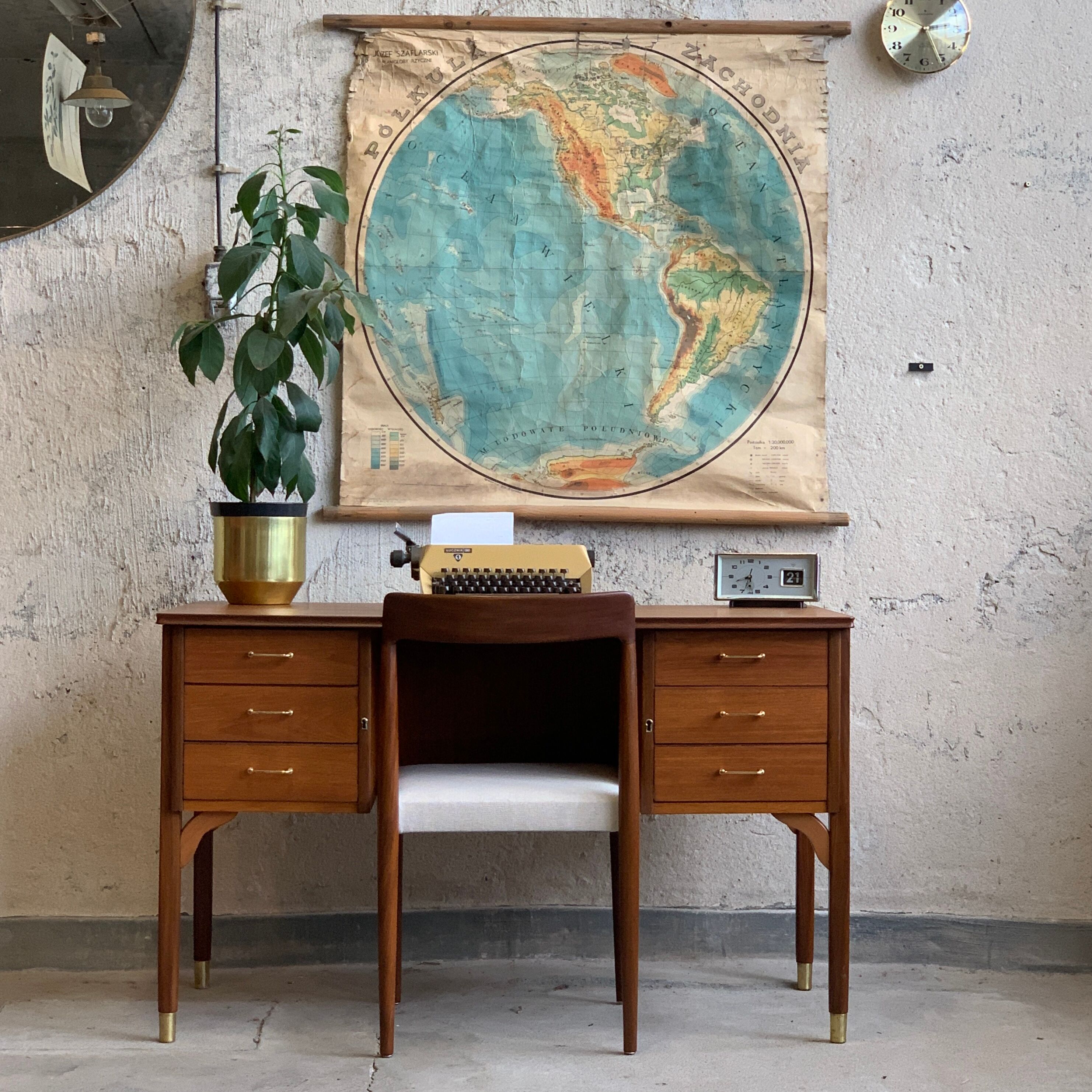 Teak desk on rosewood legs, 60s Norway, vintage