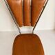 Pair of Tub Ménager vintage 70s petal chairs in brown leatherette and chrome