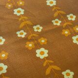 Vintage rétro nappe fleurie orange