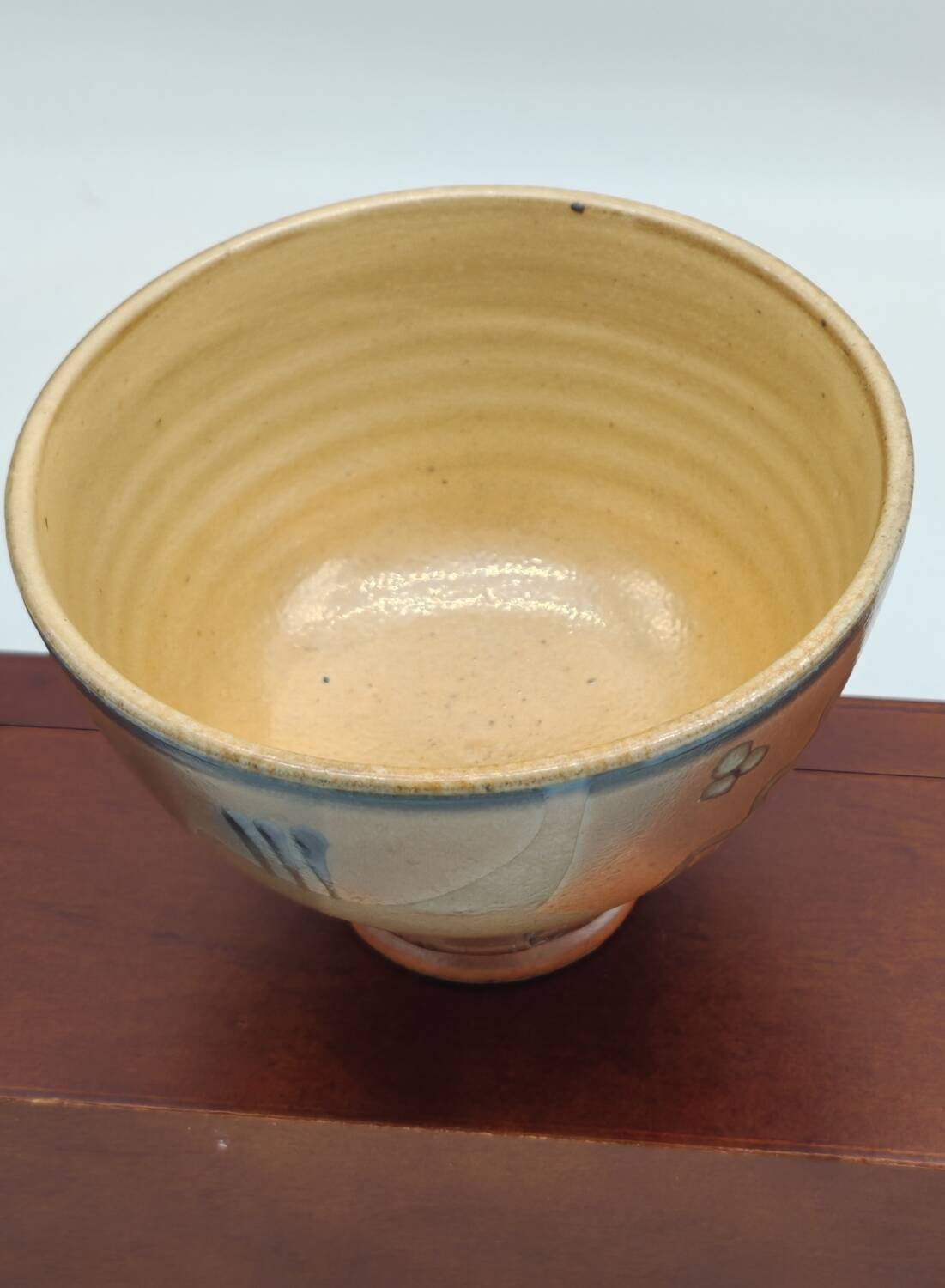 Suzy Atkins Japanese-style bowl on pedestal "the gift of fel"