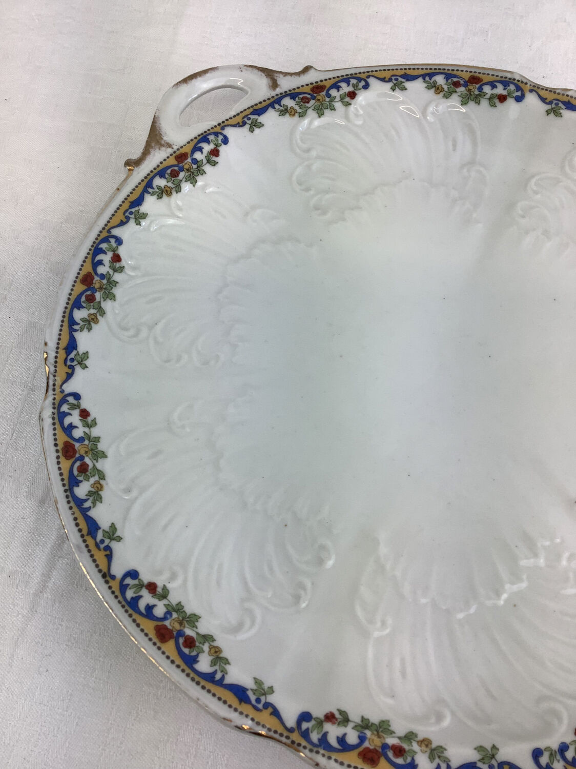Antique porcelain dessert dish made in France