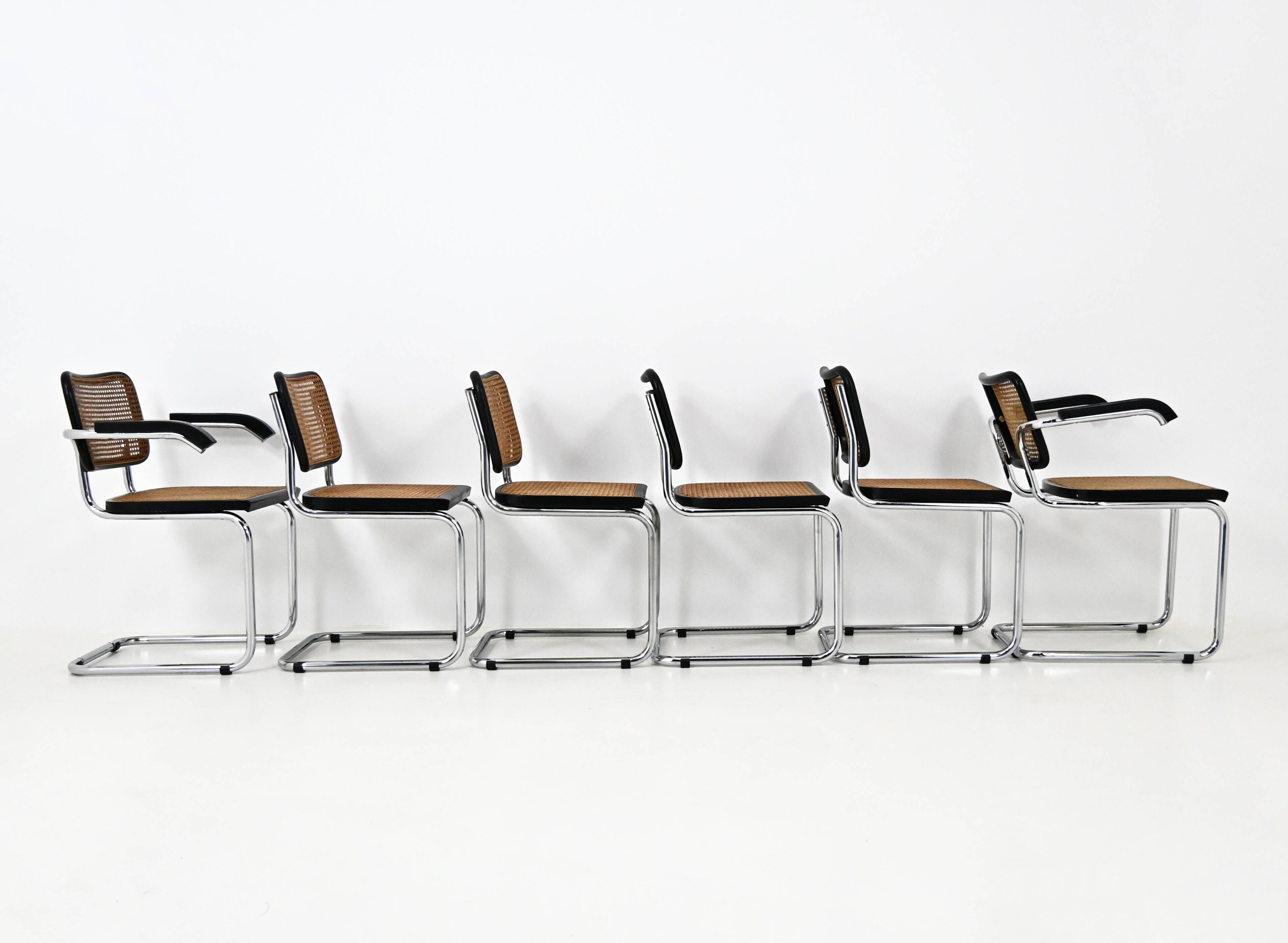 Ensemble de 6 chaises de salle à manger Style B32 de Marcel Breuer