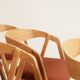 Set of 6 Dining Chairs – Natural Oak & Terracota Upholstery