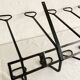Wall-mounted coat rack with 12 hooks in handcrafted wrought iron