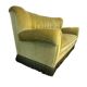Canapé vintage jaune-vert / sofa / trois places avec franges