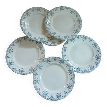 7 antique dessert plates in ironstone